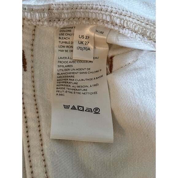 We The Free by Free People Cream Distressed Straight Crop Jeans – Size 27 – High - Picture 4 of 13